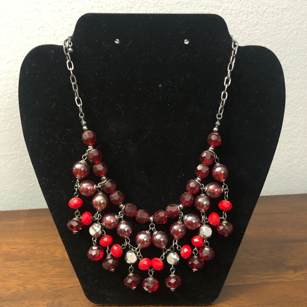 Red beaded necklace